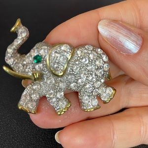 Rhinestone Elephant brooch